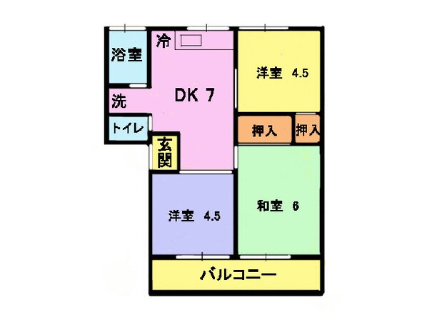 カーサ竹倉Ｂの物件間取画像